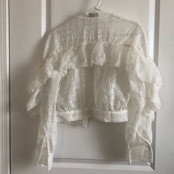 self-portrait Floral Organza Eyelet Lace Blouse - Picture 2 of 8